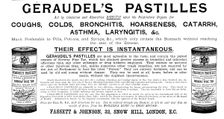 Advertisement for Géraudel's Pastilles, 1895. Creator: Unknown