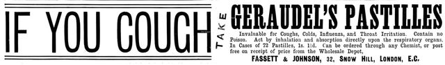 Advertisement for Géraudel's Pastilles, 1895. Creator: Unknown.