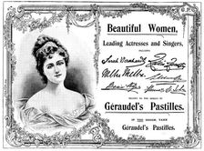 Advertisement for Géraudel's Pastilles, 1898. Creator: Unknown