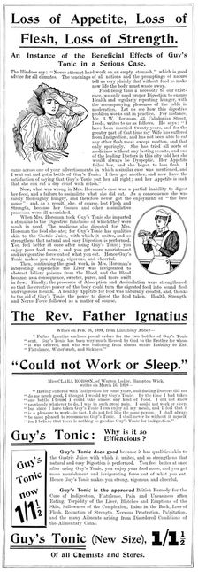 Advertisement for Guy's Tonic, 1898. Creator: Unknown