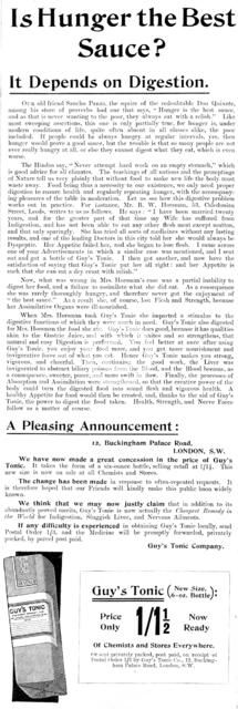 Advertisement for Guy's Tonic, 1898. Creator: Unknown.