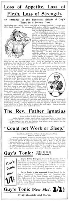 Advertisement for Guy's Tonic, 1898. Creator: Unknown