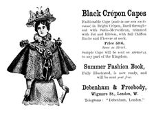 Advertisement for Debenham & Freebody, crépon capes, 1895. Creator: Unknown