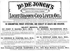 Advertisement for Dr. de Jongh’s Light-Brown Cod Liver Oil, 1890. Creator: Unknown