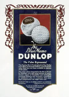 Advertisement for Dunlop "Blue" Maxfli golf ball, 1923. Creator: Unknown