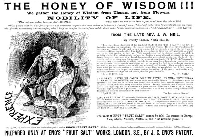 Advertisement for Eno's "Fruit Salt", 1895. Creator: Unknown.