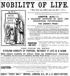 Advertisement for Eno’s "Fruit Salt", 1890. Creator: Unknown