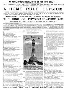 Advertisement for Eno's "Fruit Salt' 1895. Creator: Unknown
