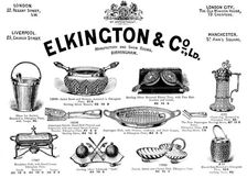 Advertisement for Elkington & Co. Ltd., manufactory and show rooms, 1895. Creator: Unknown