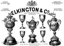 Advertisement for Elkington & Co. Ltd., manufactory and show rooms, 1895. Creator: Unknown
