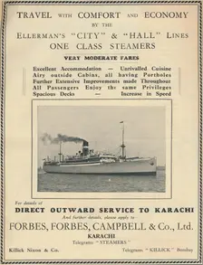 Advertisement for Ellerman's steamers, 1936. Creator: Unknown