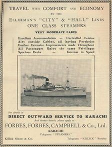 Advertisement for Ellerman's steamers, 1936. Creator: Unknown