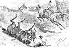 Advertisement for Elliman's Embrocation: Gone to grief for want of Ellimans, 1890. Creator: William Stanfield Sturgess