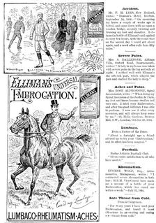 Advertisement for Elliman's Universal Embrocation, 1895. Creator: Unknown