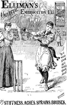 Advertisement for Elliman's Universal Embrocation, 1895. Creator: Joseph Swain