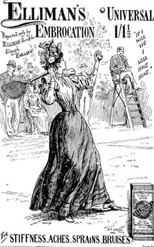 Advertisement for Elliman's Universal Embrocation, 1895. Creator: Joseph Swain