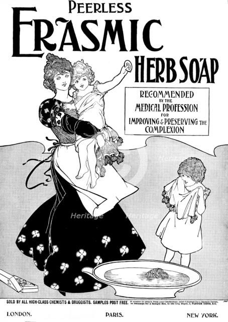 Advertisement for Erasmic Herb Soap, 1898. Creator: Unknown.
