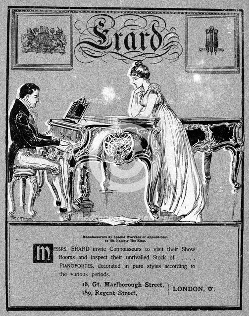 Advertisement for Erard pianos, 1901. Artist: Unknown