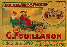 Advertisement for Fouillaron cars, c1900s