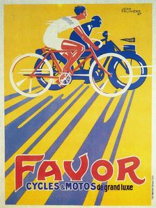 Advertisement for Favor bicycles and motorcycles, 1927. Artist: Jean Pruniere