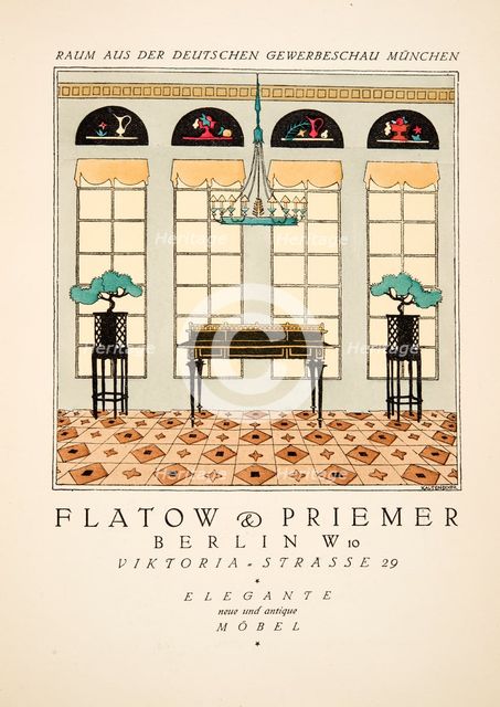 Advertisement for Flatow & Priemer, from Styl, pub. 1922 (pochoir Print)