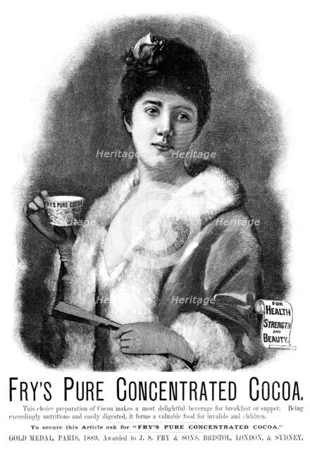 Advertisement for Fry’s Pure Concentrated Cocoa, 1890. Creator: Unknown.