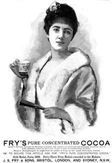 Advertisement for Fry's Pure Concentrated Cocoa, 1890. Creator: Unknown