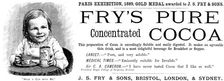 Advertisement for Fry's Pure Concentrated Cocoa, 1890. Creator: Unknown