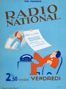 Advertisement for French Radio National, 20th century