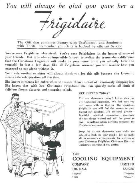 Advertisement for 'Frigidaire' fridges, 1936. Creator: Unknown.