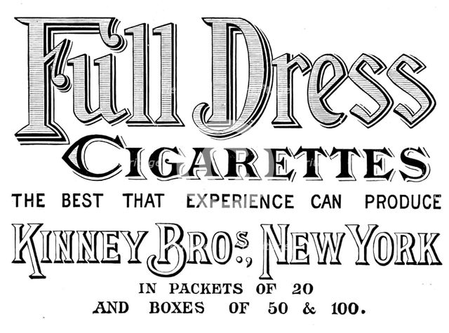 Advertisement for Full Dress Cigarettes, 1895. Creator: Unknown.