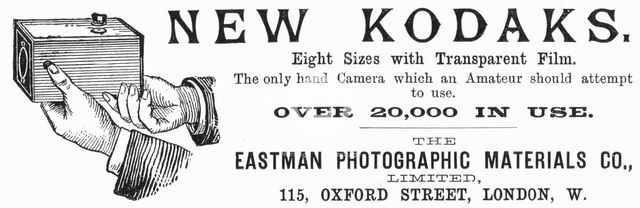 Advertisement for Kodak cameras, 1890. Creator: Unknown.