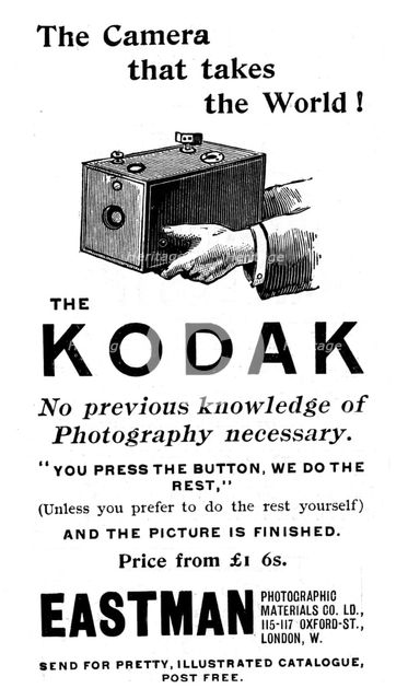 Advertisement for Kodak cameras, 1893. Creator: Unknown.