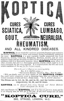 Advertisement for Koptica, 1890. Creator: Unknown