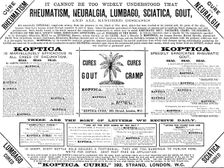 Advertisement for Koptica, the famous Persian Herbal Specific, 1890. Creator: Unknown