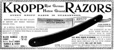 Advertisement for Kropp Razors, 1895. Creator: Unknown