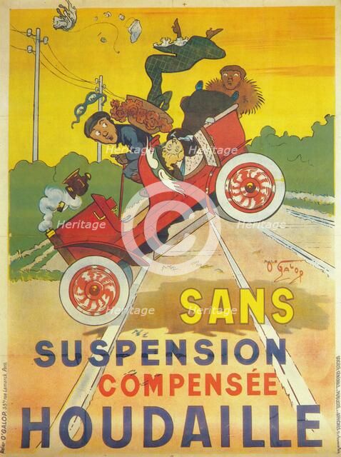 Advertisement for Houdaille car suspension, c1900. Artist: Unknown.