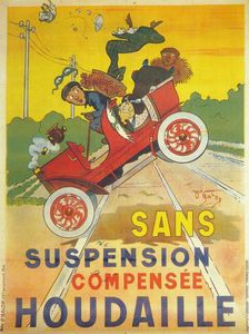 Advertisement for Houdaille car suspension, c1900