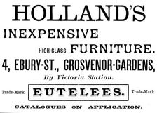 Advertisement for Holland’s Inexpensive Furniture, 1890. Creator: Unknown