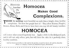 Advertisement for Homocea, 1895. Creator: Unknown