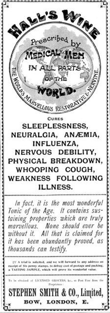 Advertisement for Hall's Wine, 1898. Creator: Unknown