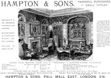Advertisement for Hampton & Sons, furniture, 1895. Creator: Unknown