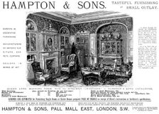 Advertisement for Hampton & Sons, furniture, 1895. Creator: Unknown