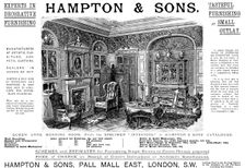 Advertisement for Hampton & Sons, furniture, 1895. Creator: Unknown