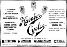 Advertisement for Humber Cycles, 1898. Creator: Unknown