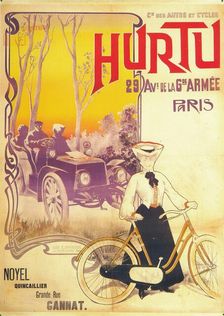 Advertisement for Hurtu cars and bicycles, c1900s