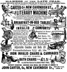 Advertisement for John Carter's invalid furniture, 1895. Creator: Unknown
