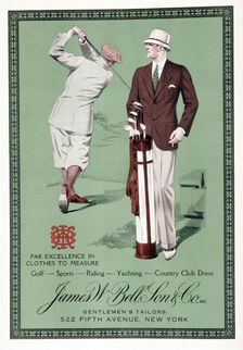 Advertisement for James W Bell Sons and co, gentlemen tailors, c1930. Creator: Unknown