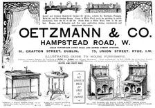 Advertisement for Oetzmann & Co., carpets and furniture, 1895. Creator: Unknown