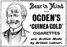 Advertisement for Ogden's Guinea-Gold Cigarettes, 1898. Creator: Unknown